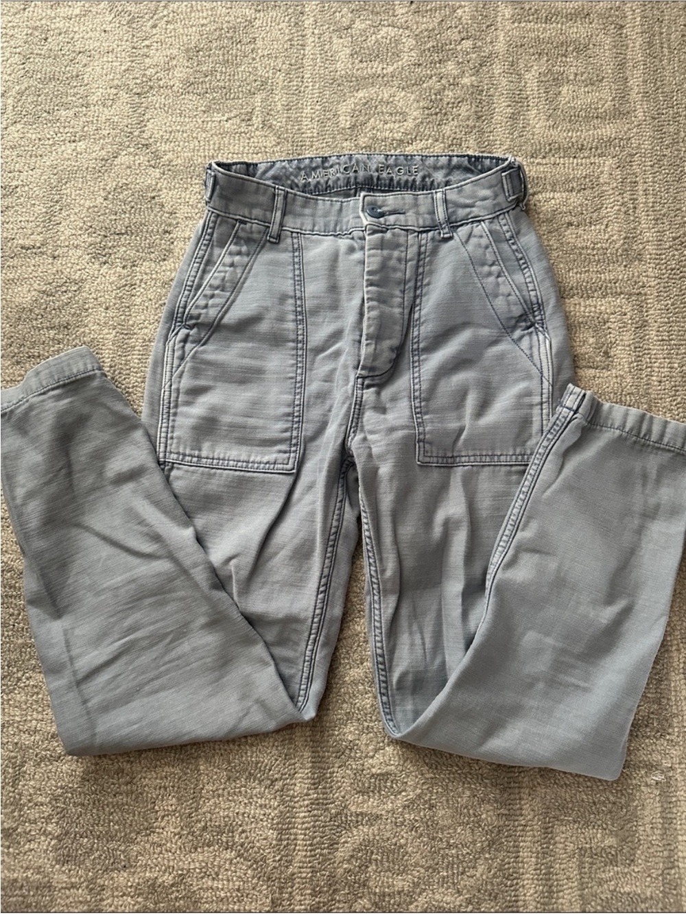 American Eagle Blue Straight-Leg Pants | 24R